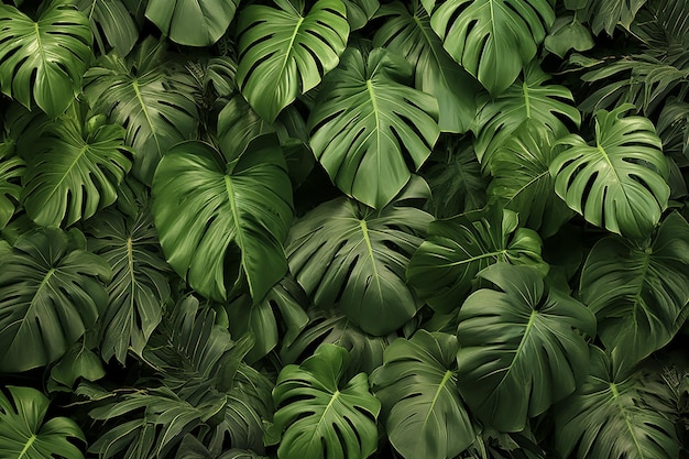 Foto gruppo di foglie verdi tropicali