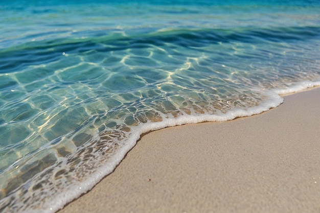 Foto xl kino laguna di spiaggia cristallina con onde morbide