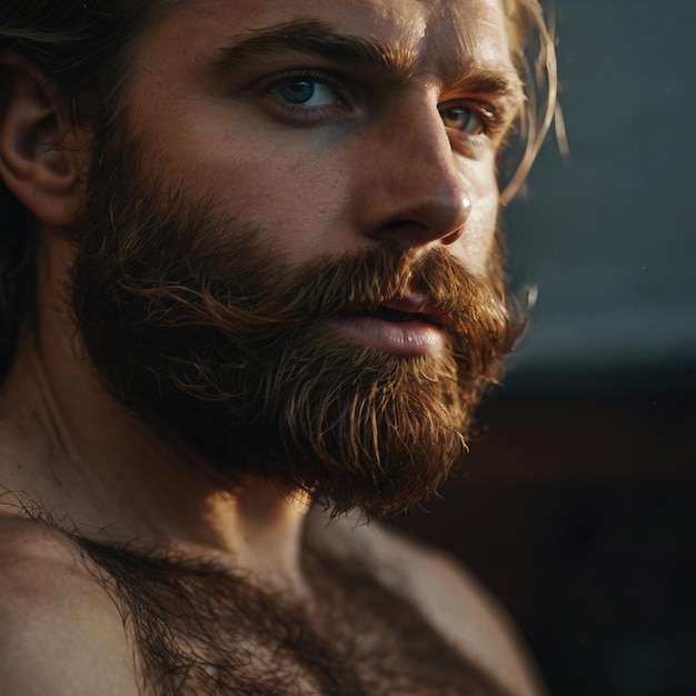 Foto un uomo con la barba e i baffi indossa una camicia che dice 