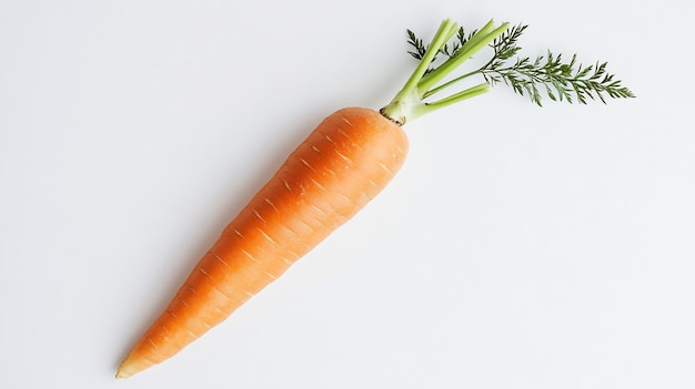 Foto poster minimalista con una singola carota arancione vivace daucus carota verdura popolare contro