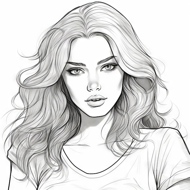 Premium AI Image | modern realistic cartoon drawing style coloring book ...