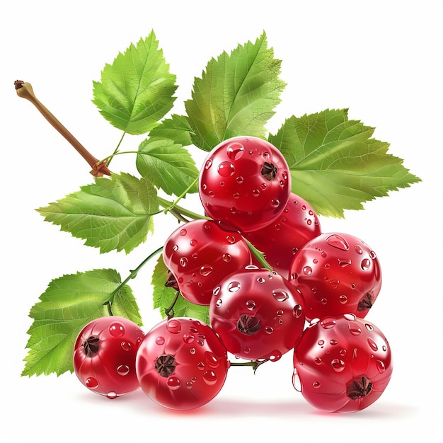 Foto corso rosso naturale e fresco isolato su sfondo bianco