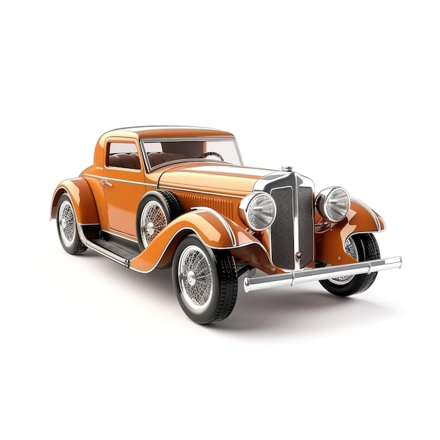 Old style 3d car isolated