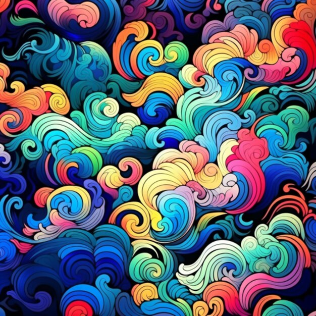 Premium AI Image | Pattern Psychedelic Colors