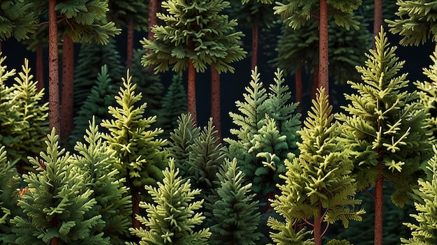 Foto conifera sempreverde di pino con vegetazione tutto l'anno