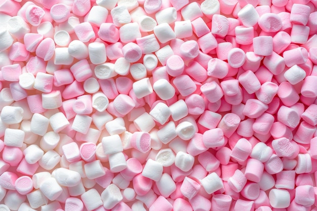 Foto marshmallows rosa e bianchi in primo piano