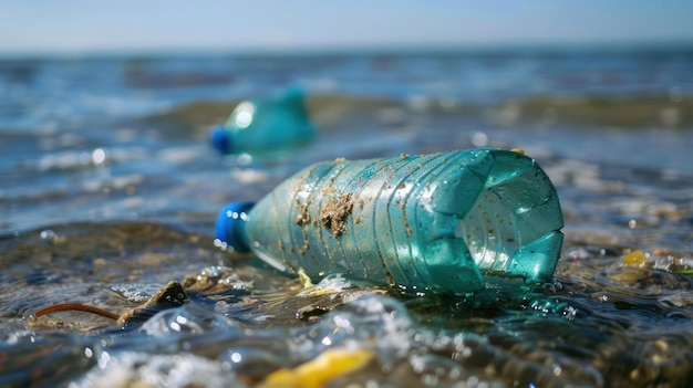 Premium Photo | Plastic bottles pollution in dirty ocean