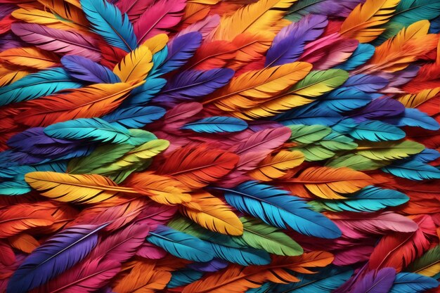 Premium Photo | Rainbow Feather Background Rainbow Colorful Feather ...