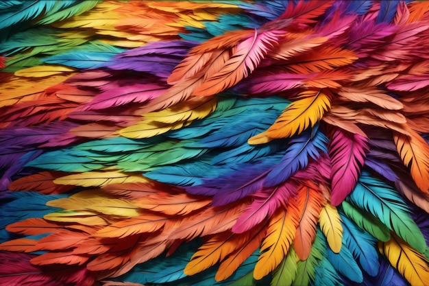 Premium Photo | Rainbow Feather Background Rainbow Colorful Feather ...