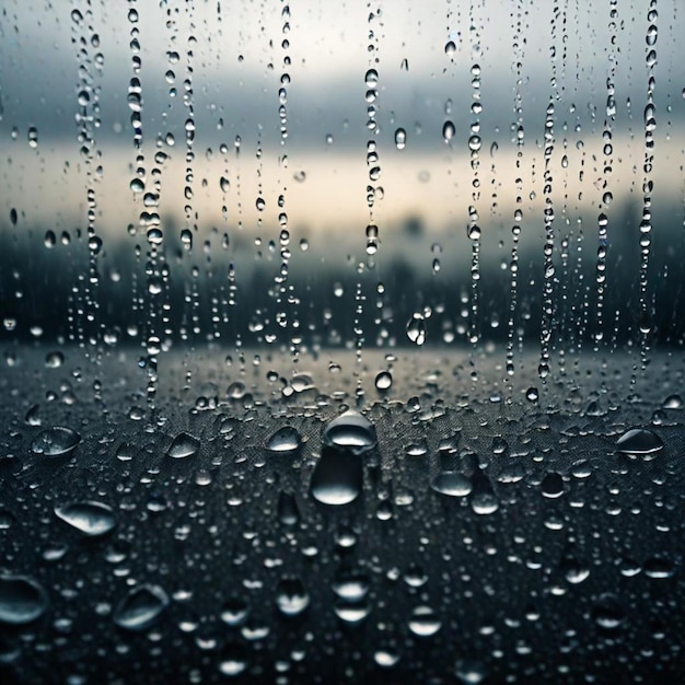 Foto una goccia d'acqua su una finestra con gocce di pioggia su di loro