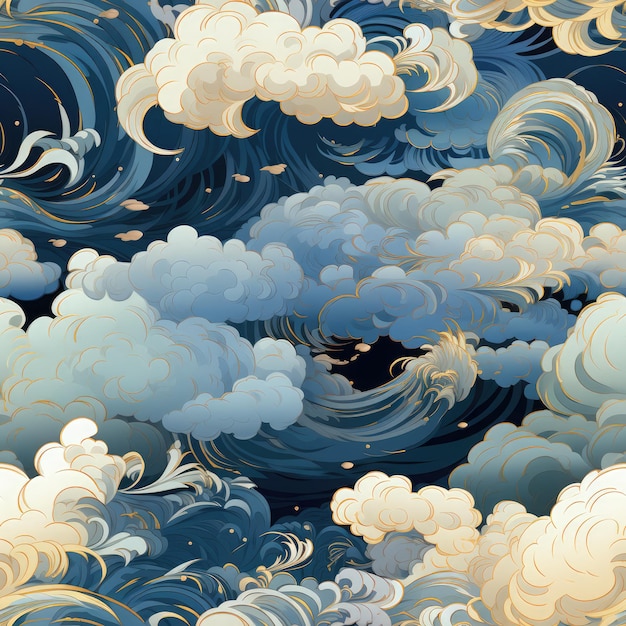 Premium Photo | Seamless pattern with clouds in the sky