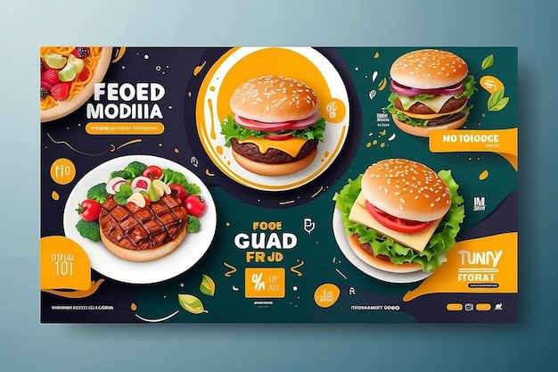 Foto banner di pubblicazione sui social media per la promozione alimentare adatto per banner pubblicitari web e contenuti alimentari