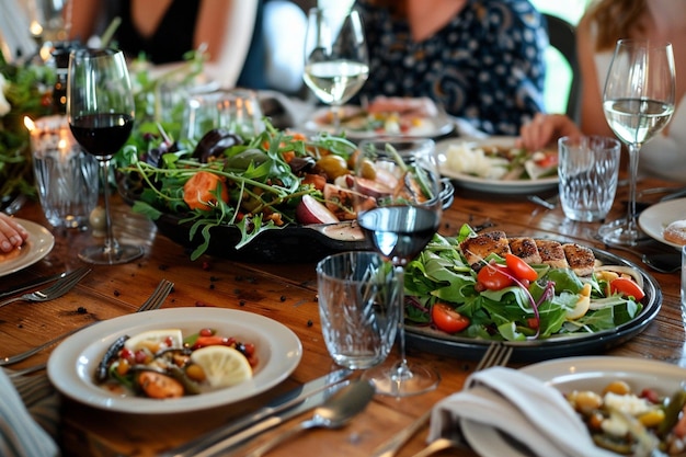 Foto prova una nuova ricetta e organizza una cena per frien generative ai