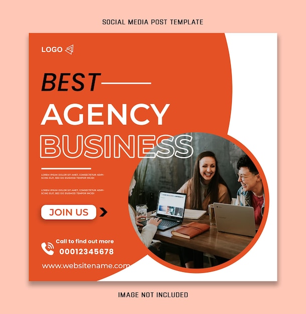 Premium PSD | Best agency business social media poster template