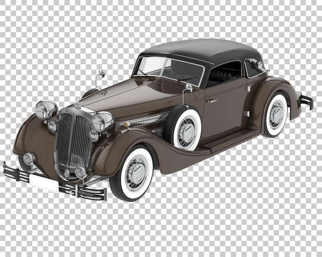 Classic car on transparent background 3d rendering illustration