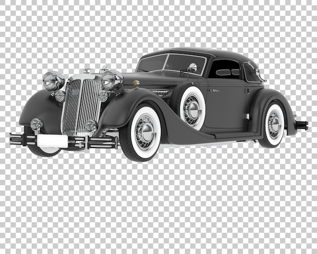 Classic car on transparent background 3d rendering illustration