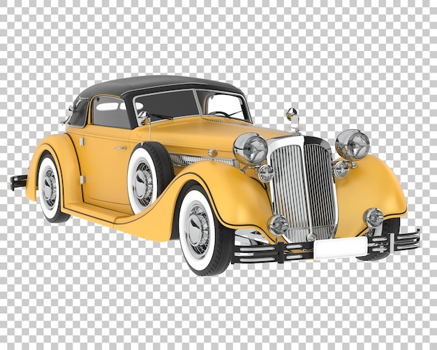 Classic car on transparent background 3d rendering illustration