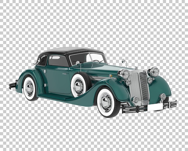 Classic car on transparent background 3d rendering illustration