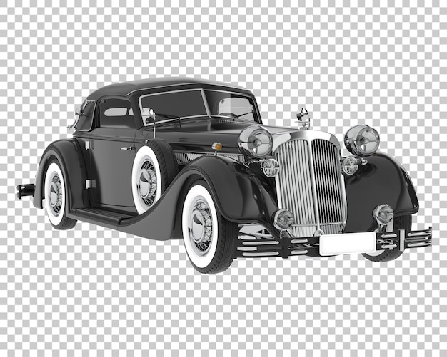 Classic car on transparent background 3d rendering illustration