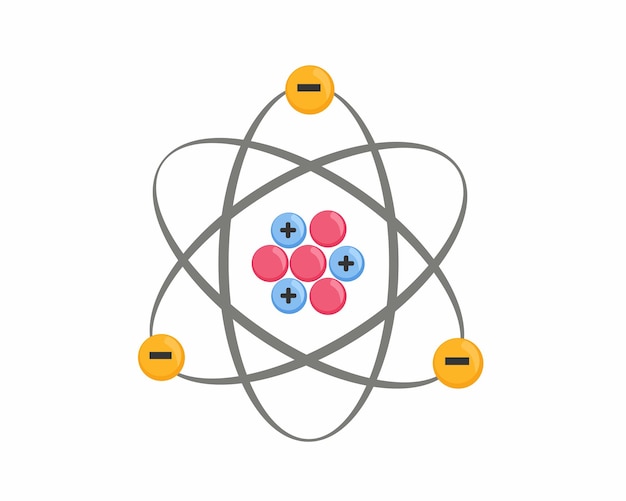 Premium Vector | Atomic structure consists of protons neutrons and ...