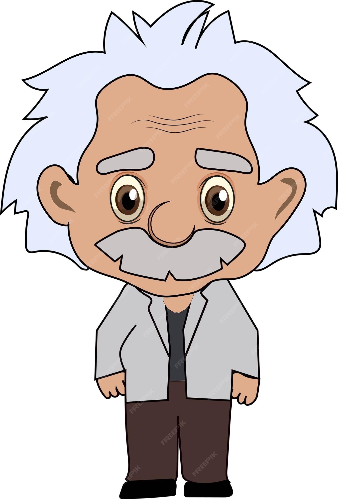 Cute Albert Einstein Cartoon image.