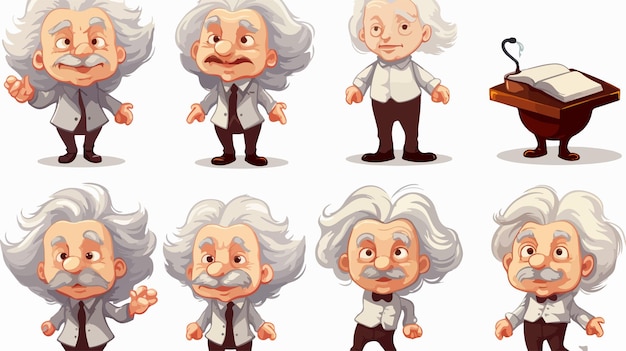 Cartoon Einstein Vector Illustration | Premium AI-generated vector