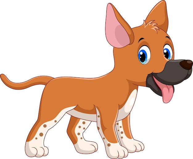 Cartoon fanny dog on white background