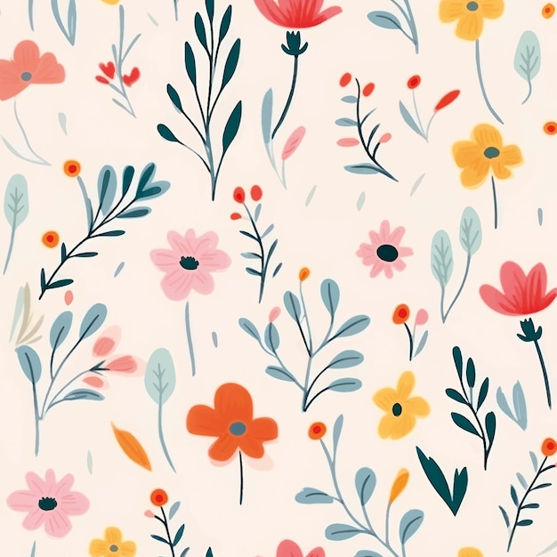 Premium Vector | Colorful floral pattern illustration