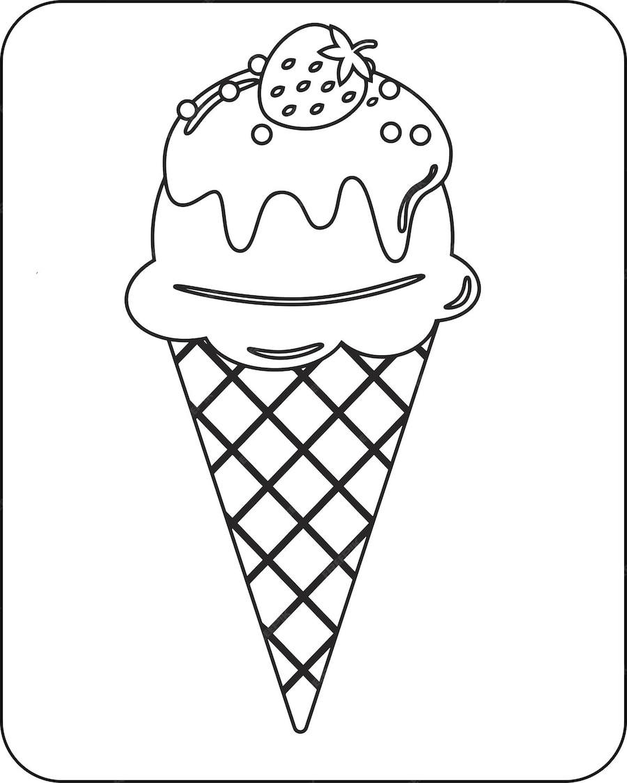 Premium Vector | Dessert Coloring Pages for Kids