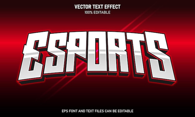 Vector esports 3d editable text effect