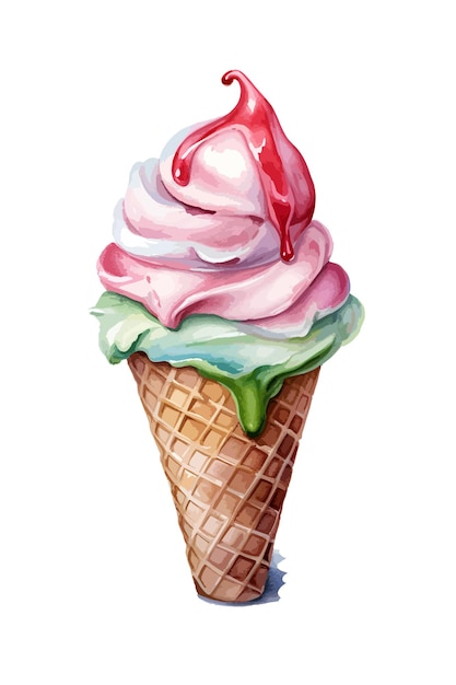 Premium Vector | Ice cream watercolor clipart vector