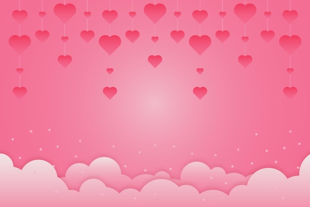 Premium Vector | Romantic pink background with love