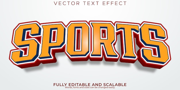 Vector sport text effect editable basketball and football text style