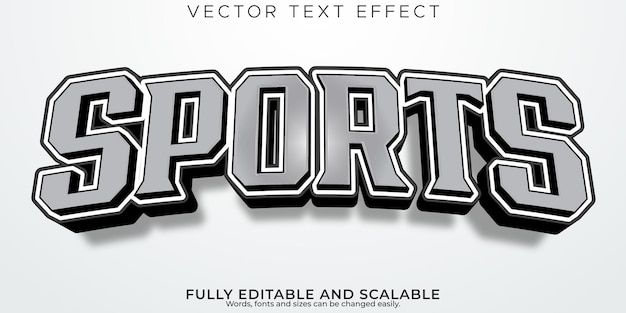 Vector sport text effect editable basketball and football text style