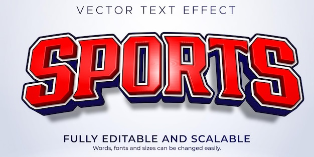 Vector sport text effect, editable basketball and football text style