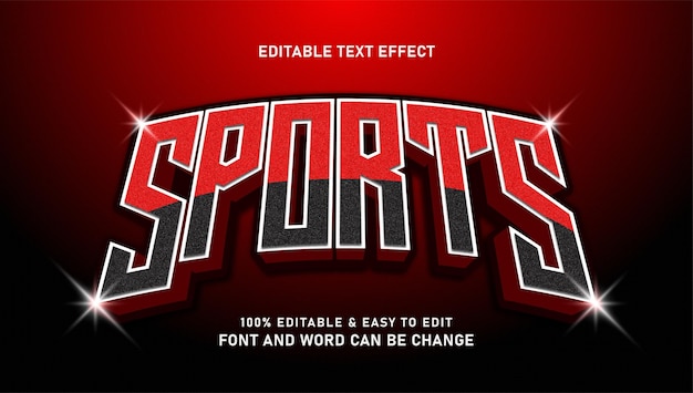 Vector sports effect text with a modern 3d style that can be edited