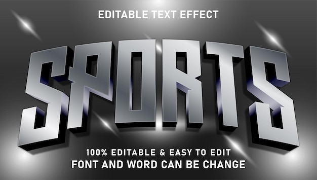 Vector sports text effect with modern and elegant 3d luxury style that can be edited easily