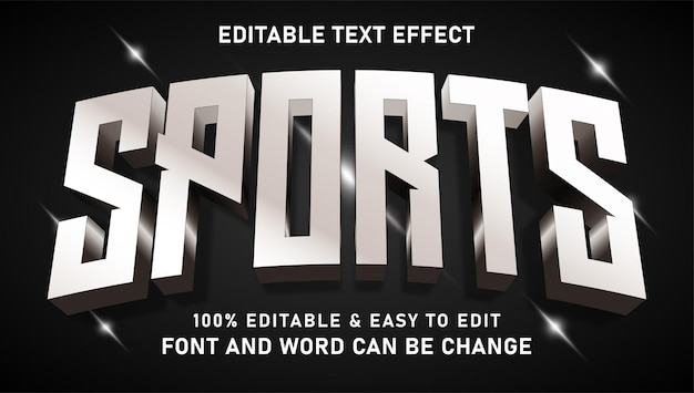 Vector sports text effect with modern and elegant 3d luxury style that can be edited