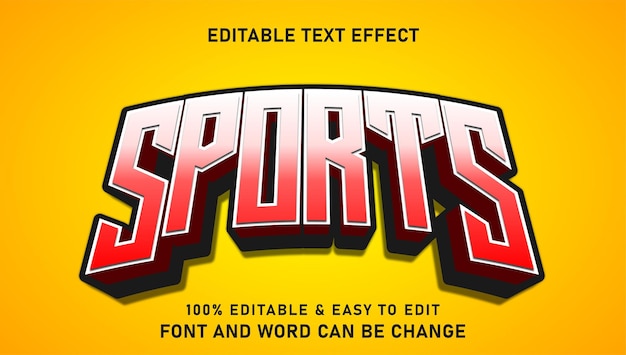 Vector sports text effects with modern and elegant 3d style that can be edited easily