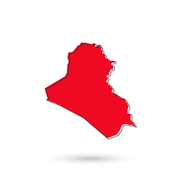 Vector Illustration of the red Map of Iraq on White Background