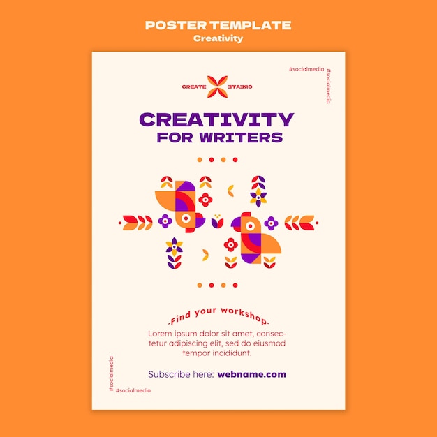 PSD gratuito creatività per modello di poster di scrittori