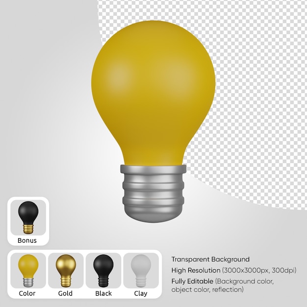 PSD gratuito lampadina 3d