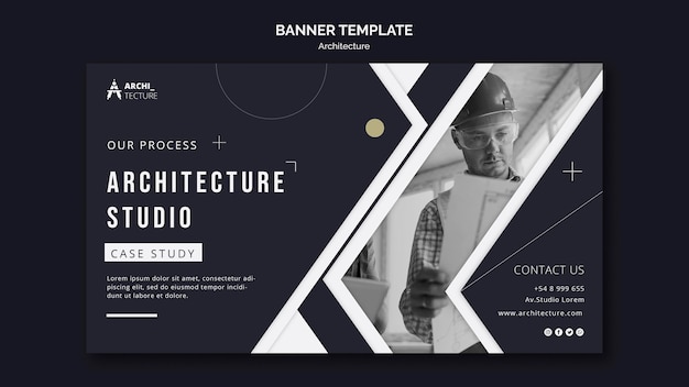 PSD gratuito modello di banner di concetto di architettura