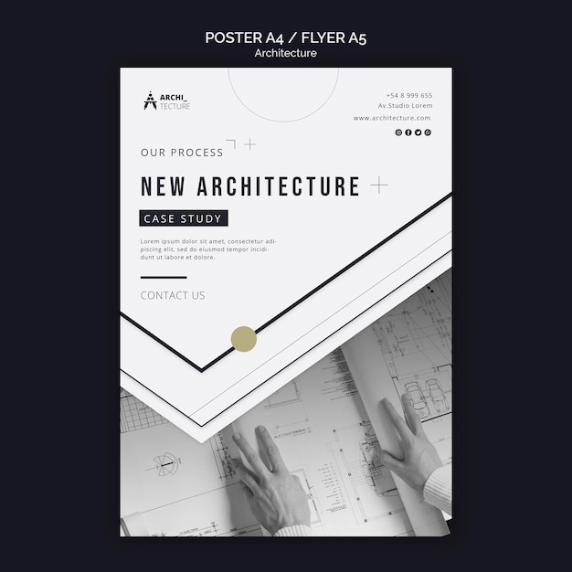 PSD gratuito modello di poster del concetto di architettura