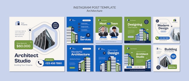 PSD gratuito post di instagram del progetto di architettura
