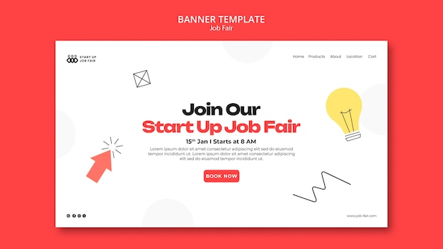 PSD gratuito progettazione del modello di fiera del lavoro
