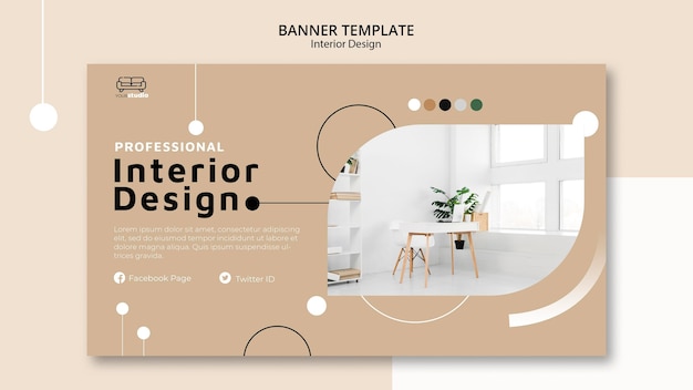 PSD gratuit modèle de bannière de design d'intérieur