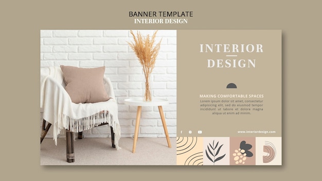 PSD gratuit modèle de bannière de design d'intérieur