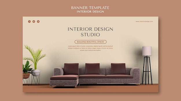 PSD gratuit modèle de bannière de design d'intérieur