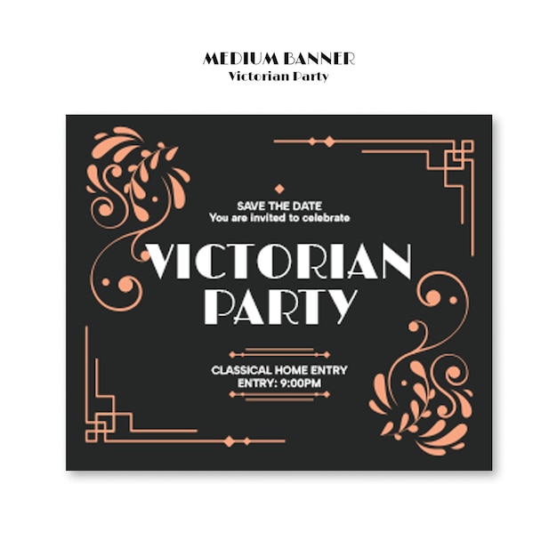 PSD gratuit modèle de conception de fête victorienne